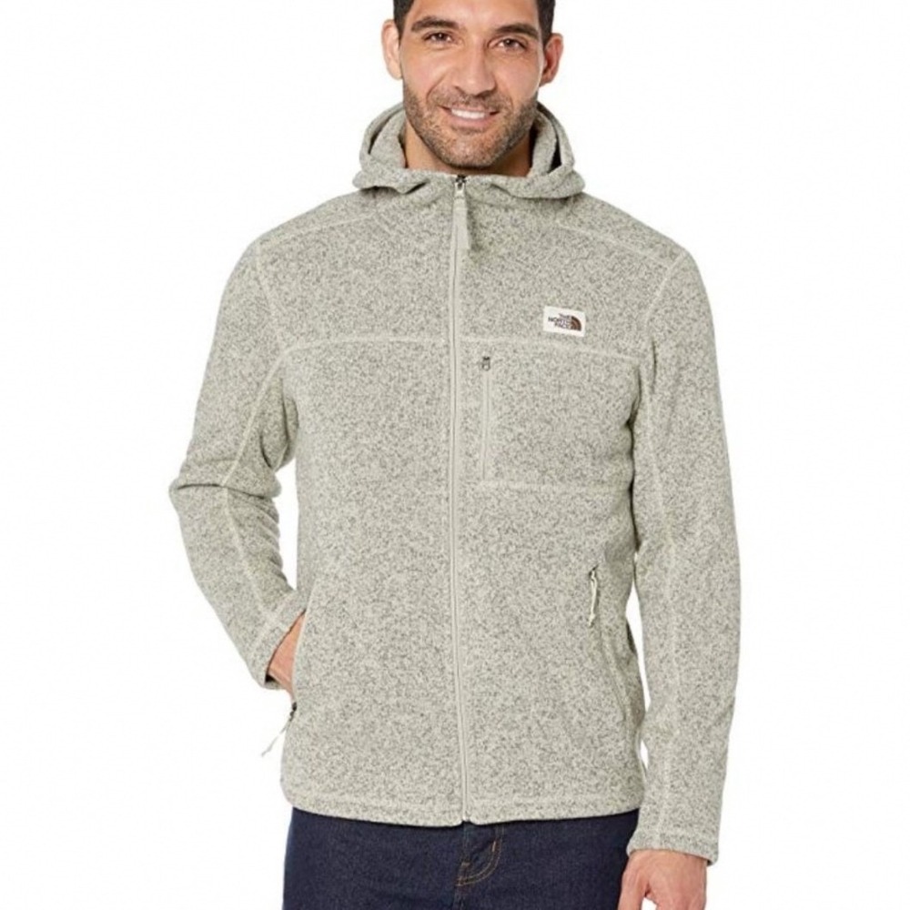 The North Face Gordon Lyons Jacket Mens Large Grey Excellent Sweater Knit Fleece